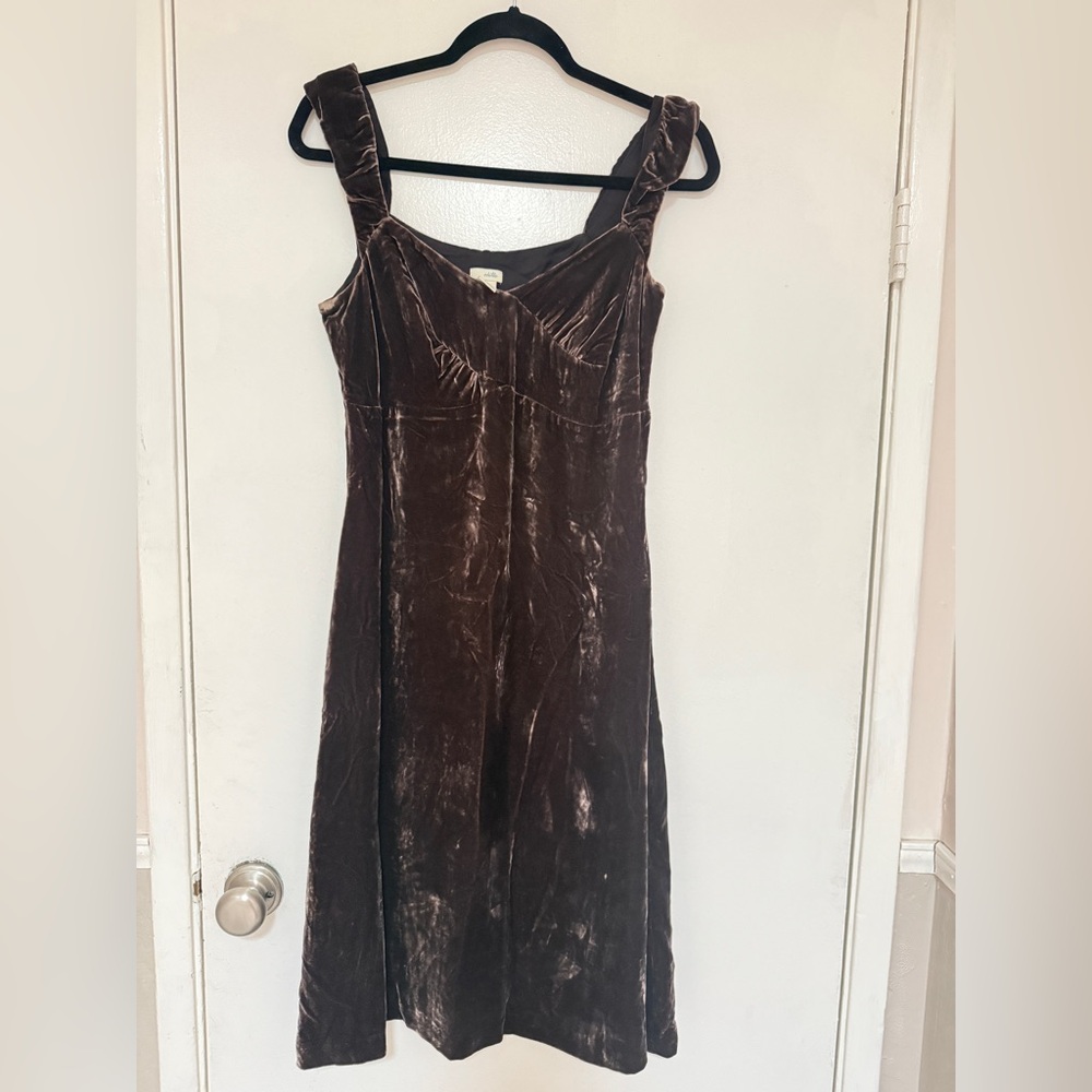 Anthropologie Odille Brown Velvet Dress